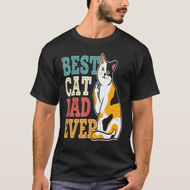 Camisa Calico Cat Dad Tee Melhor Pai de Gato Já Ca (Frente)