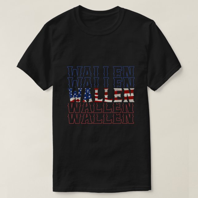 Camisa Cana Wallen Camisa Americana Bandeira Verme (Frente do Design)
