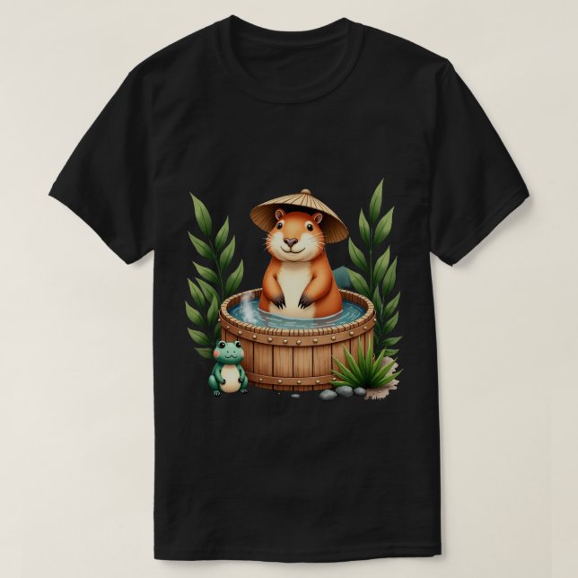 Camisa Capivara Banheira de Bambu Relaxamento Zen  (Frente do Design)