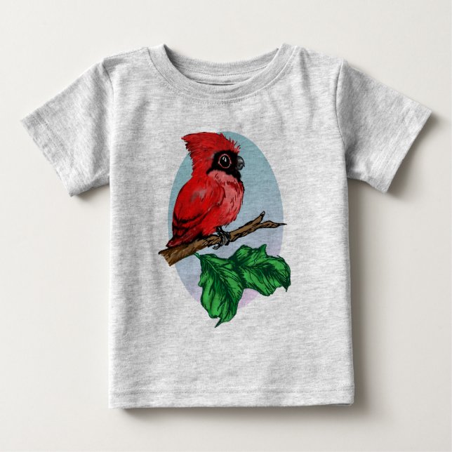 Camisa cardinal 2 do bebê bonito (Frente)