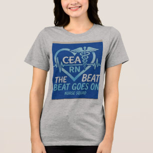 Camisa CEA RN Nurse Squad Heartbeat Caduceus