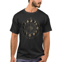 Camisa Celestial com Bússola de Fases da Lua Vinta
