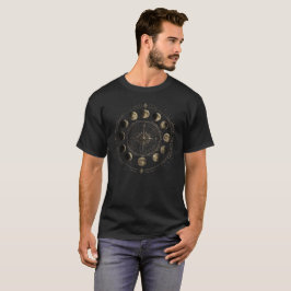 Camisa Celestial com Bússola de Fases da Lua Vinta