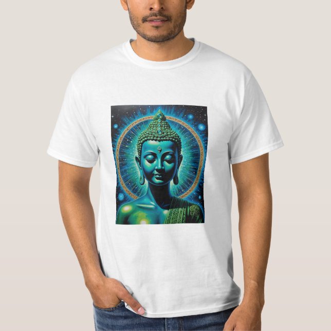 Camisa Celestial de Arte Brilhante Buda (Frente)
