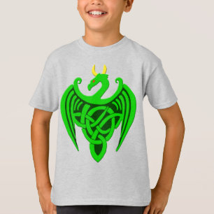 Camisa celta verde da criança T do dragão