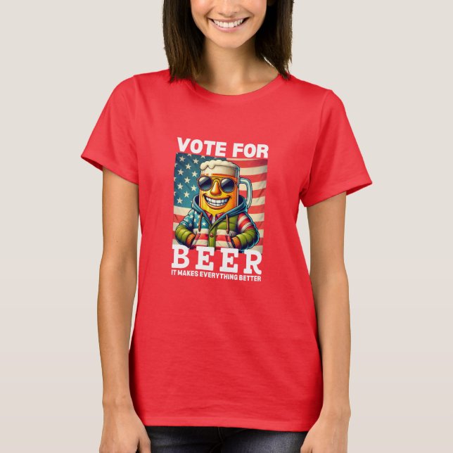 Camisa Cerveja | Presente Vote Em Trump | Dia De E (Frente)