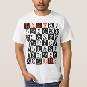 Camisa Checkered escolhida último miúdo das letras