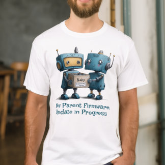 Camisa Chegada do Bebê Pais Robôs Engraçados