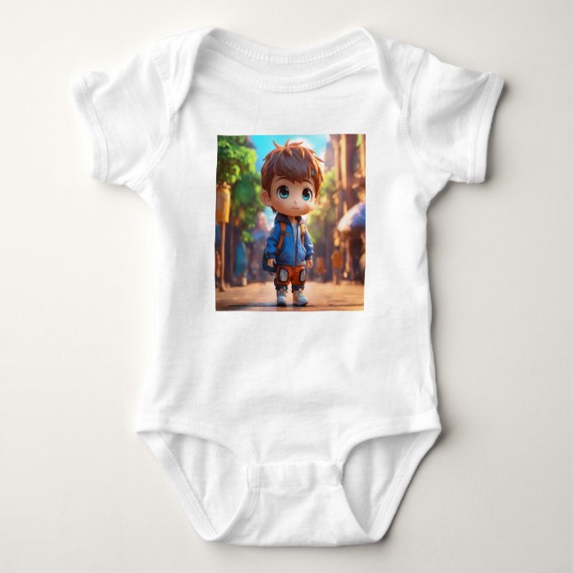 Camisa Chibi Boy em 4D: Realismo Vibrante (Frente)