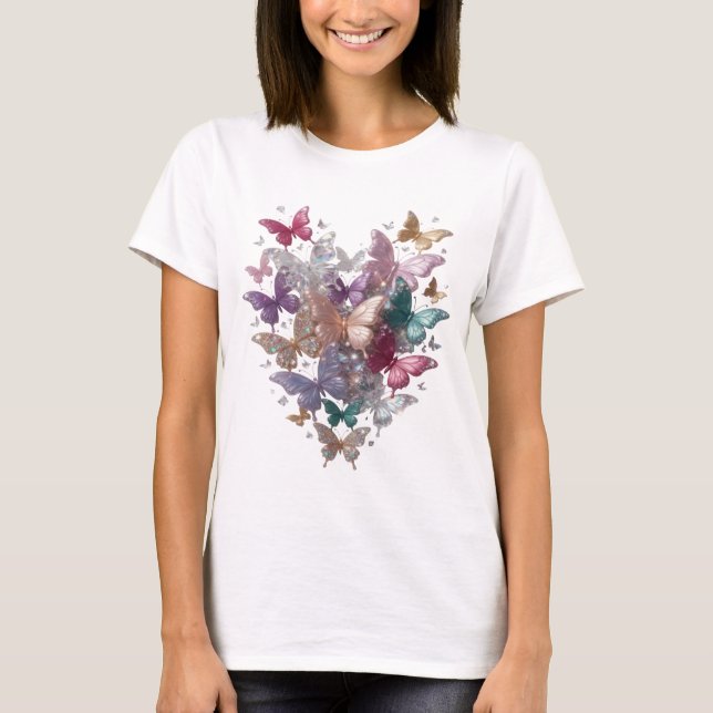 Camisa Chic Silver com Desenho de Coração de Borbo (Frente)