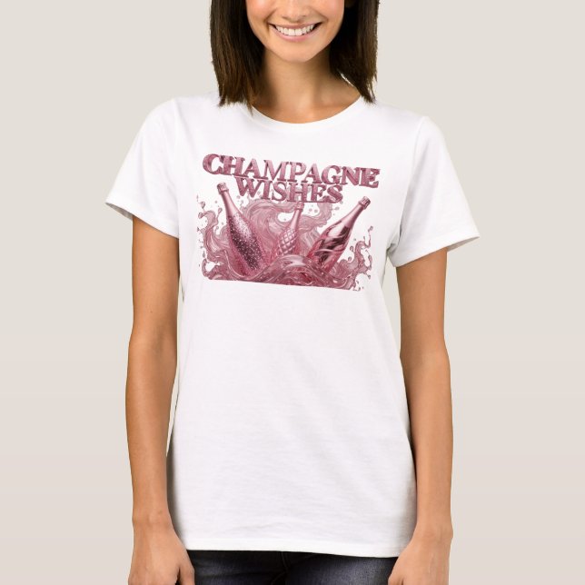 Camisa Chic Vermelha com Desejos de CHAMPANHE (Frente)