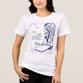 Camisa Chinoiserie Blue Willow Coastal Cowgirl Boo