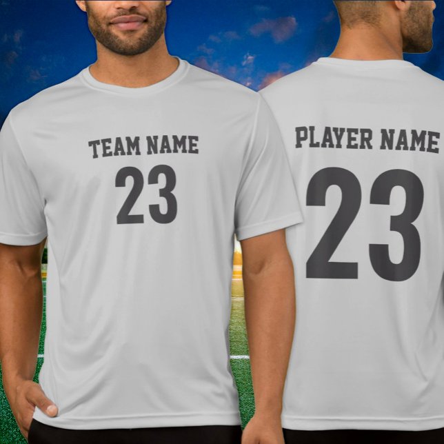 Camisa Cinza Carvão do Time Esportivo Número (Criador carregado)
