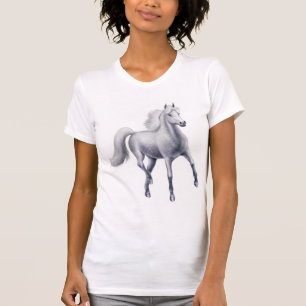 Camisa cinzenta Dappled do pescoço da colher do