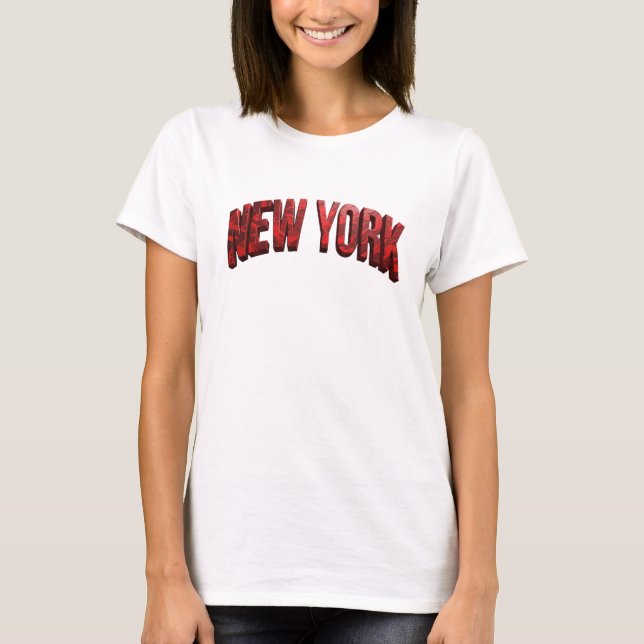 Camisa Citando NEW YORK Vermelha e Elegante (Frente)