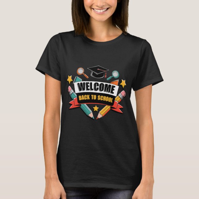 Camisa Ck para Escola Fofa 2025 Apple Aluno Lápis (Frente)