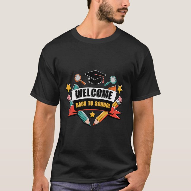Camisa Ck para ir à Escola Fofa 2025 Aluno de Maçã (Frente)
