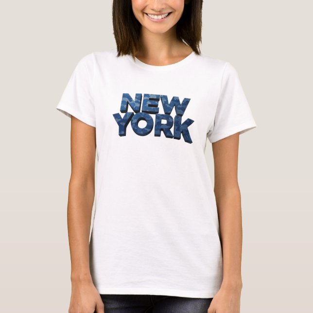Camisa Clássica Azul Design NEW YORK (Frente)