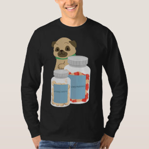 Camisa Clássica de Camisa 882 de Pug Antidepressiv