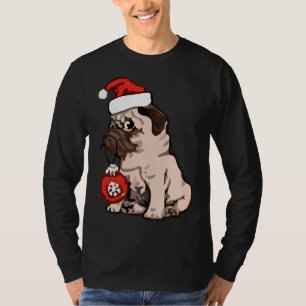 Camisa Clássica de Pug Natal 168