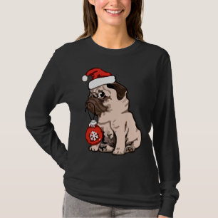 Camisa Clássica de Pug Natal 168