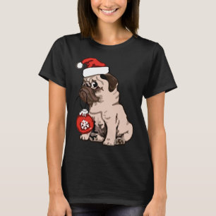 Camisa Clássica de Pug Natal 168