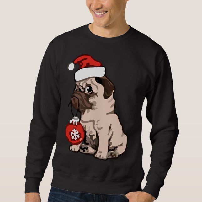 Camisa Clássica de Pug Natal 168 (Frente)