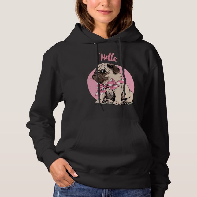 Camisa Clássica de Pug Suado de Hallo 65 (Frente)