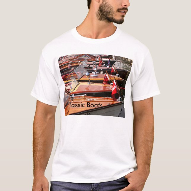 Camisa clássica dos barcos T do homem adulto (Frente)