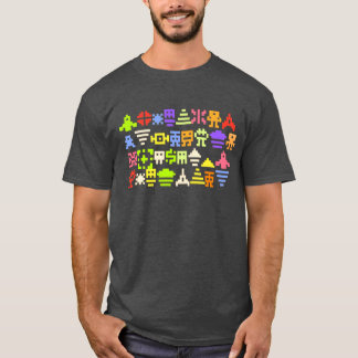 camisa clássica dos pixéis da arcada 8bit
