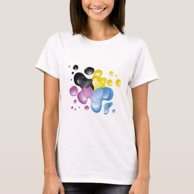 Camisa colorida do respingo (Frente)