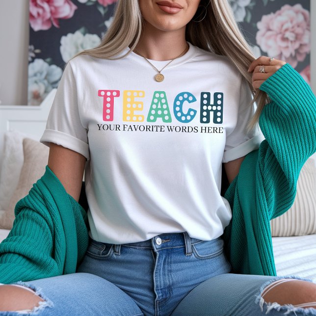 Camisa Colorida para Professores, Presente Persona (teacher shirt, motivational teacher sweatshirt, inspirational teaching quote shirt,)