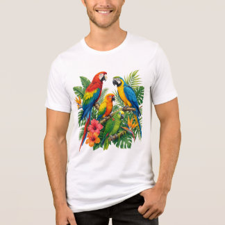 Camisa Colorida Paraíso da Selva de Papagaio Tropi