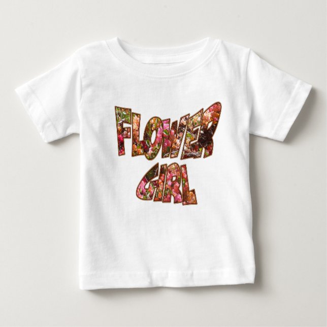 Camisa com Babado de Menina das Flores com Letras  (Frente)