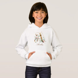 Camisa com Capuz Infantil com Monograma Floral Dou