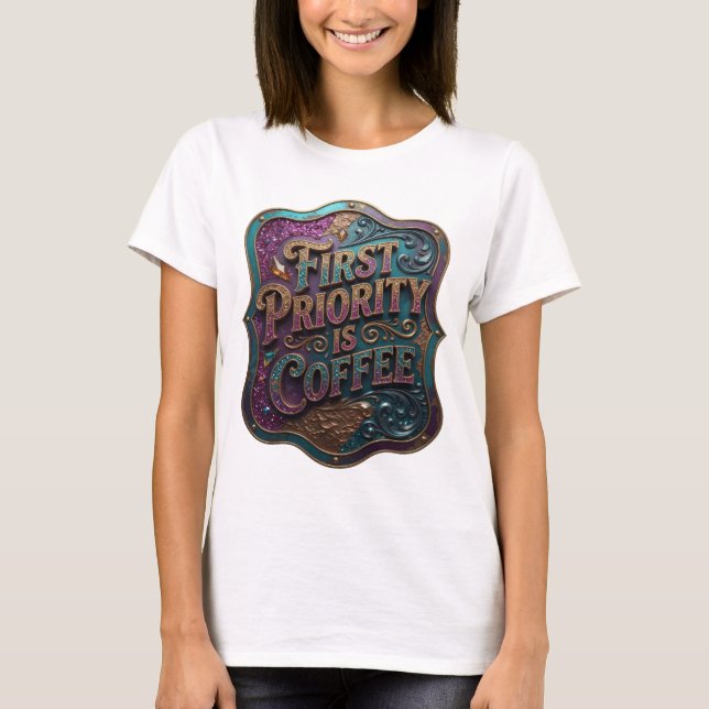 Camisa com Citação Modern Gold PRIMEIRA PRIORIDADE (Frente)