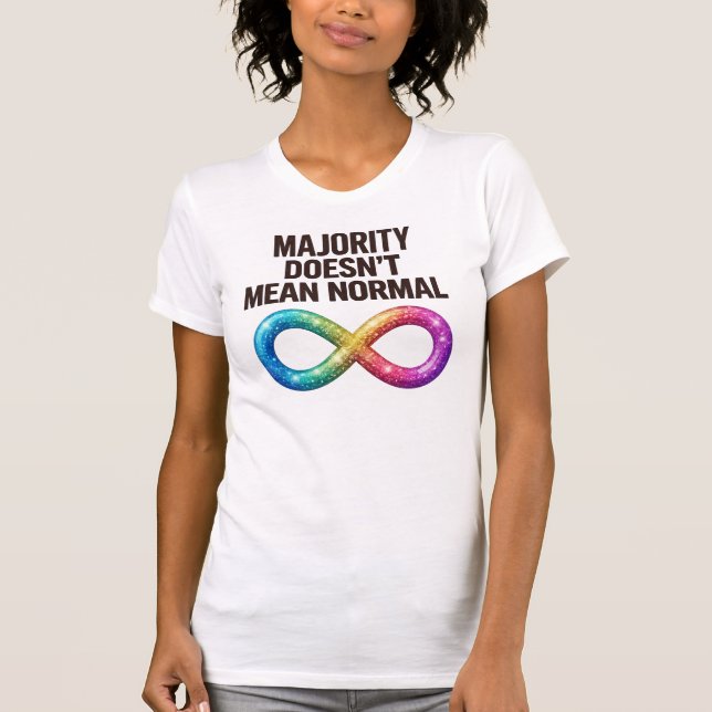 Camisa com Citação sobre Autismo, Símbolo de Infin (Frente)
