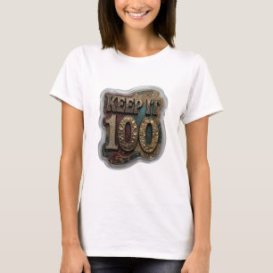 Camisa com Citação Statement Gold KEEP IT 100