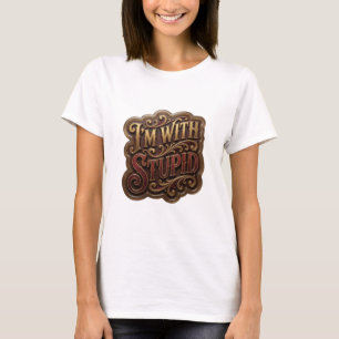 Camisa com Citação Witty Gold EU ESTOU COM UM ESTÚ