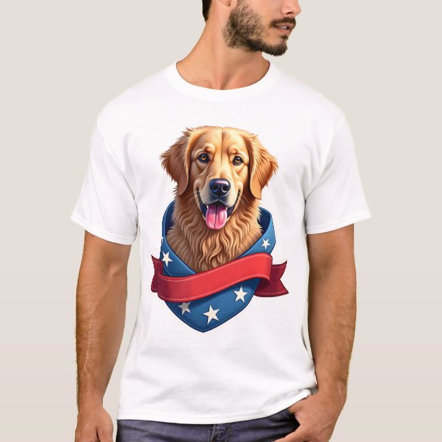 Camisa com Crista de Estandarte do Golden Retrieve (Frente)