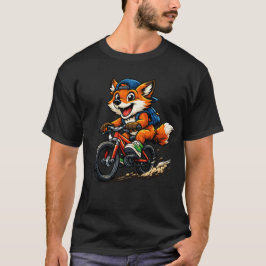 Camisa com desenho engraçado de raposa andando de 