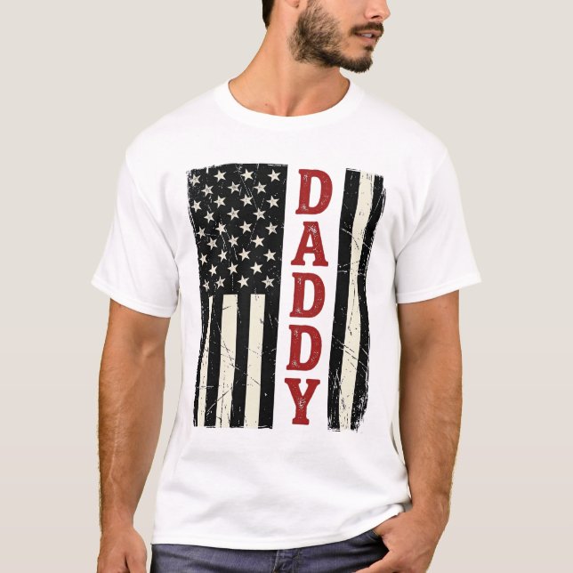 Camisa com Design de Bandeira Americana Distorcida (Frente)