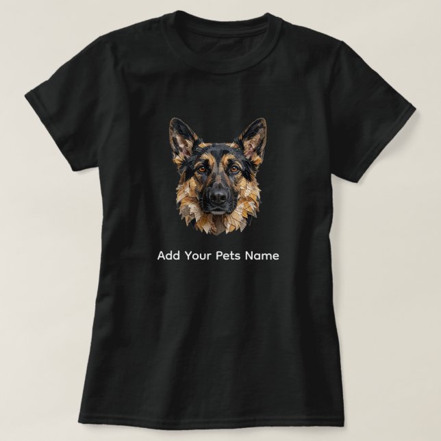 Camisa com design de cachorro Pastor Alemão (Frente do Design)