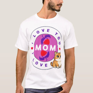 camisa com design de gato e mãe