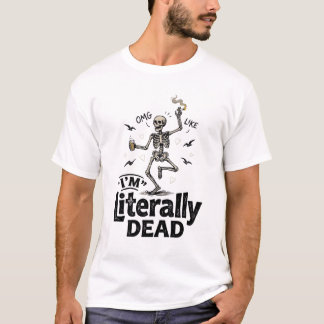 Camisa com Design de Humor de Esqueleto Vintage Li