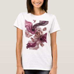 Camisa com Design de ROSAS de TECIDO de Prata Lega