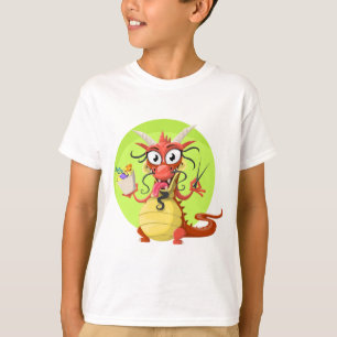 Camisa com dragão glutônico. Maglietta bambino