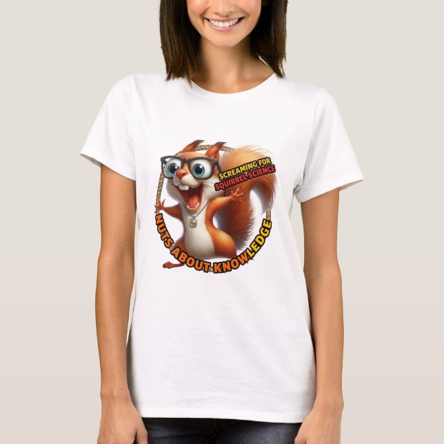 Camisa com Emblema de Círculo de Esquilo Nerdy (Frente)