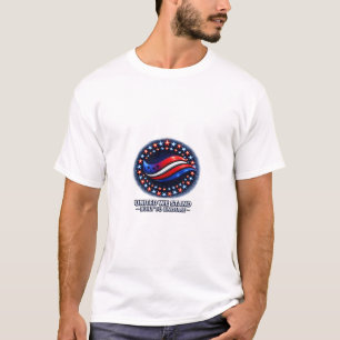 Camisa com Emblema de Círculo de Estrelas Patrióti