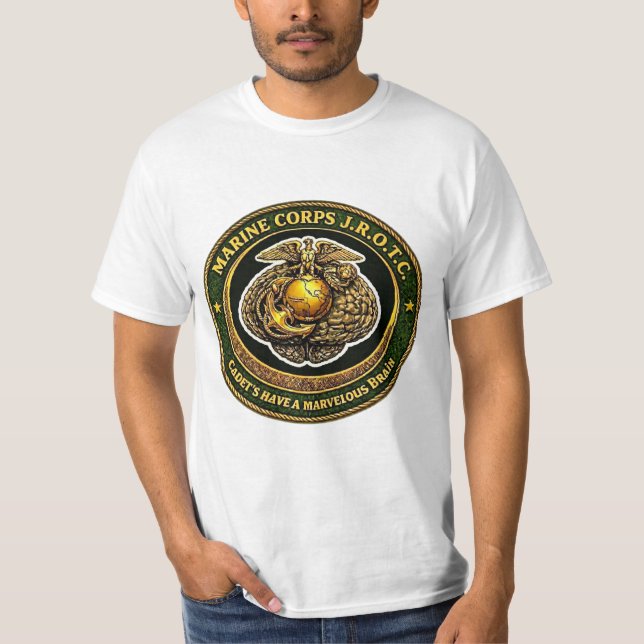 Camisa com Emblema do Cérebro do Cadete JROTC do C (Frente)